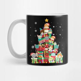 Funny Cat Christmas Tree Box Meowy Catmas Boxmas Mug